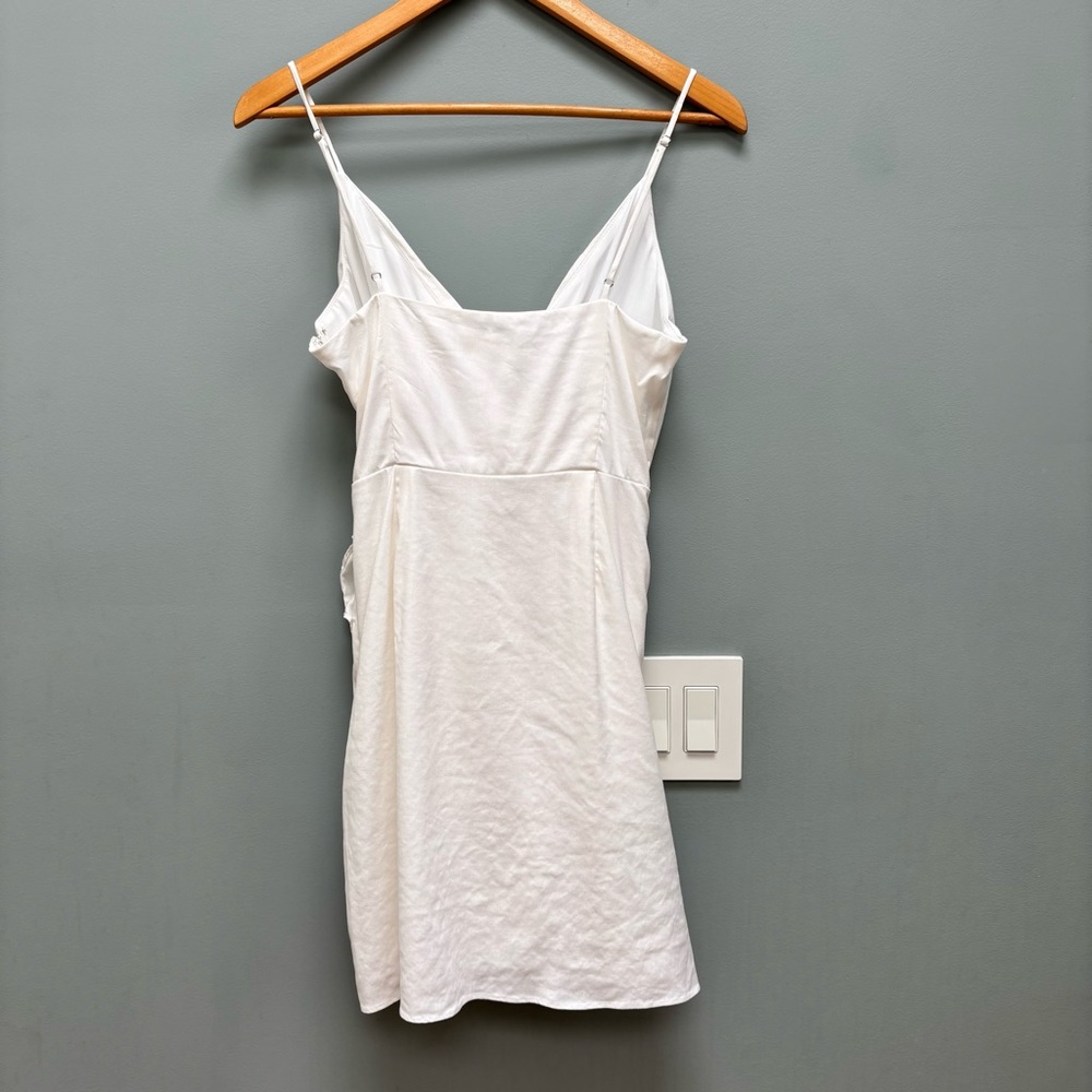 RAMY BROOK May Ruched Ruffle Side Mini Dress In White 2 - Picture 7 of 8